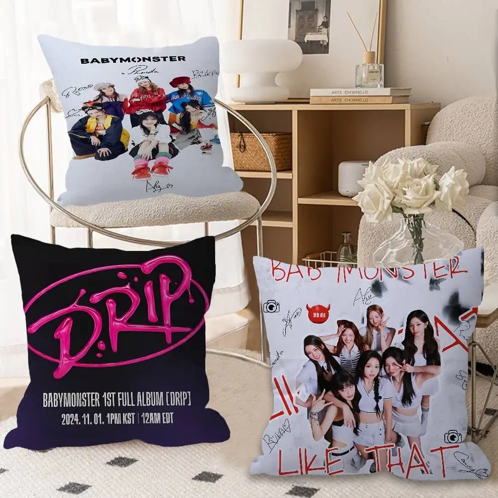 D-DRIP-P BabyMonsters Bearing Gift Home Office Decorating Bedroom Sofa Car cushion cover 45x45