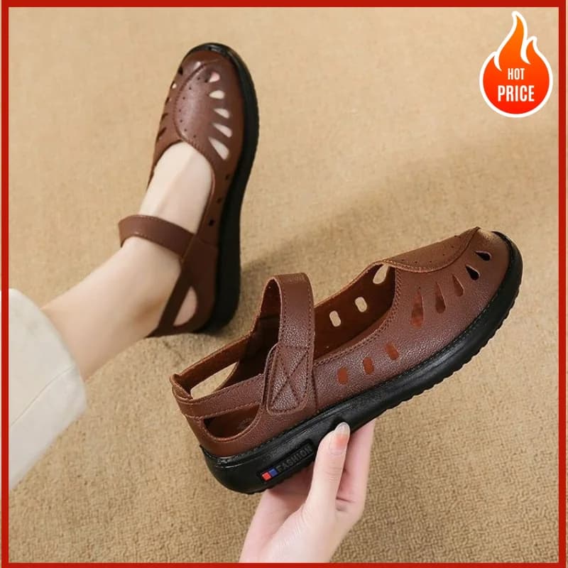 Sandali Estivi da Donna con Suola Morbida e Design Traforato, Traspiranti, con Cinturino Singolo, Versatili e Comodi, Scarpe Casual Piatte