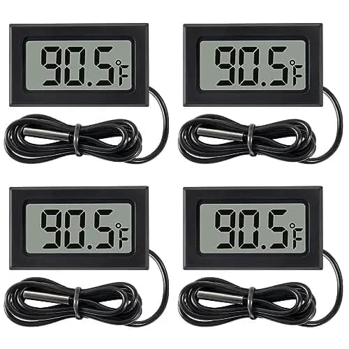Termometro digitale LCD da 4 pezzi Temperatura Termometro digitale LCD per frigorifero Temperatura dell'acqua con sonda Fahrenheit