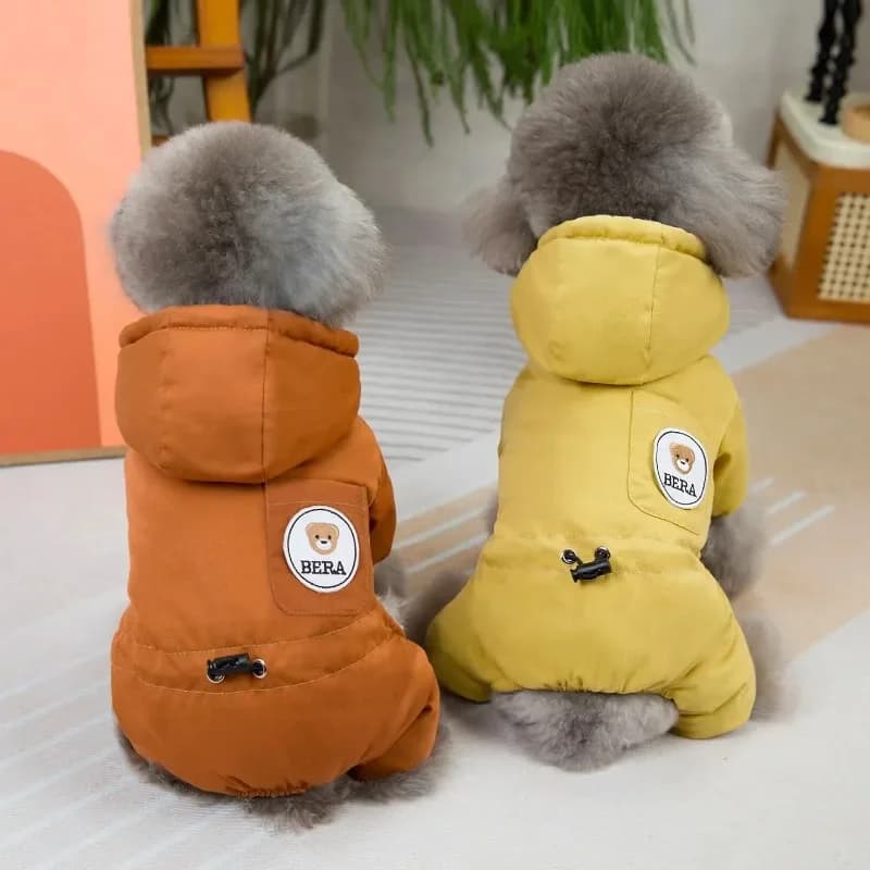 Inverno caldo animale domestico a quattro zampe Parka tuta per cani vestiti cani da compagnia cappotto a quattro zampe cani pigiama vestiti per cani da compagnia giacche per cuccioli