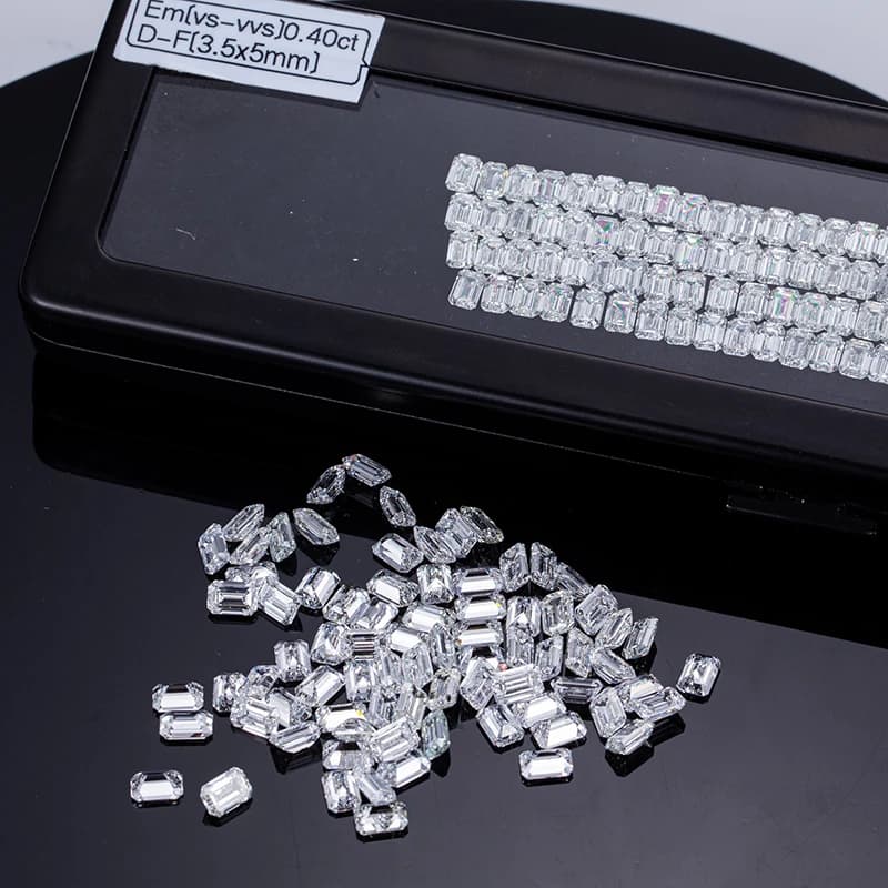 Emerald Cut HPHT Lab Grown Melee Diamond 2×3MM To 4×6MM DEF Color VVS VS Clarity IGI Certified Small Loose Diamond Gemstone For Jewelry Setting 1CT Total Weight Wholesale Bulk Supply