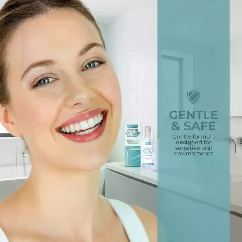 Mousse Schiumogena Dentale Sbiancante Delicata per Dispositivi di Correzione, Supporto Quotidiano per l'Igiene Orale