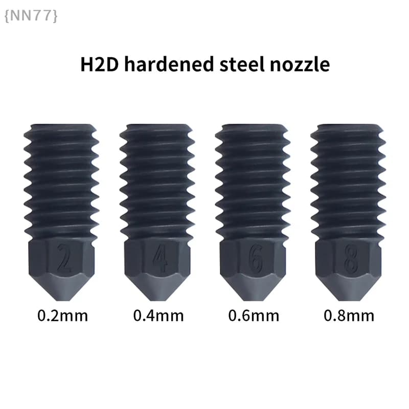 Ugello in acciaio temprato per Bambu Lab A1/A1 Mini 0.2/0.4/0.6/0.8mm Kit di accessori per parti di aggiornamento Hotend per stampante 3D ad alta precisione