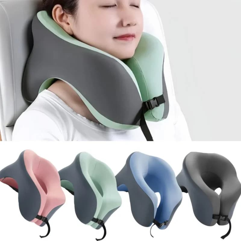 Cuscino da viaggio portatile a forma di U Memory Foam Cuscini per dormire Cuscino per pisolino per ufficio Cuscino per collo per aereo per auto Supporto ergonomico per la testa