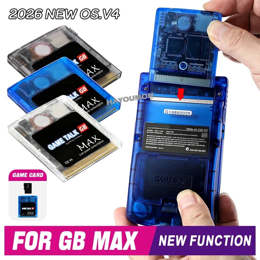2026 Nuovo 2000 in 1 OS V4 GB MAX Game Talk Cartuccia di gioco per Gameboy/Gameboy Color/GBA SP Console di gioco con scheda TF da 8 GB