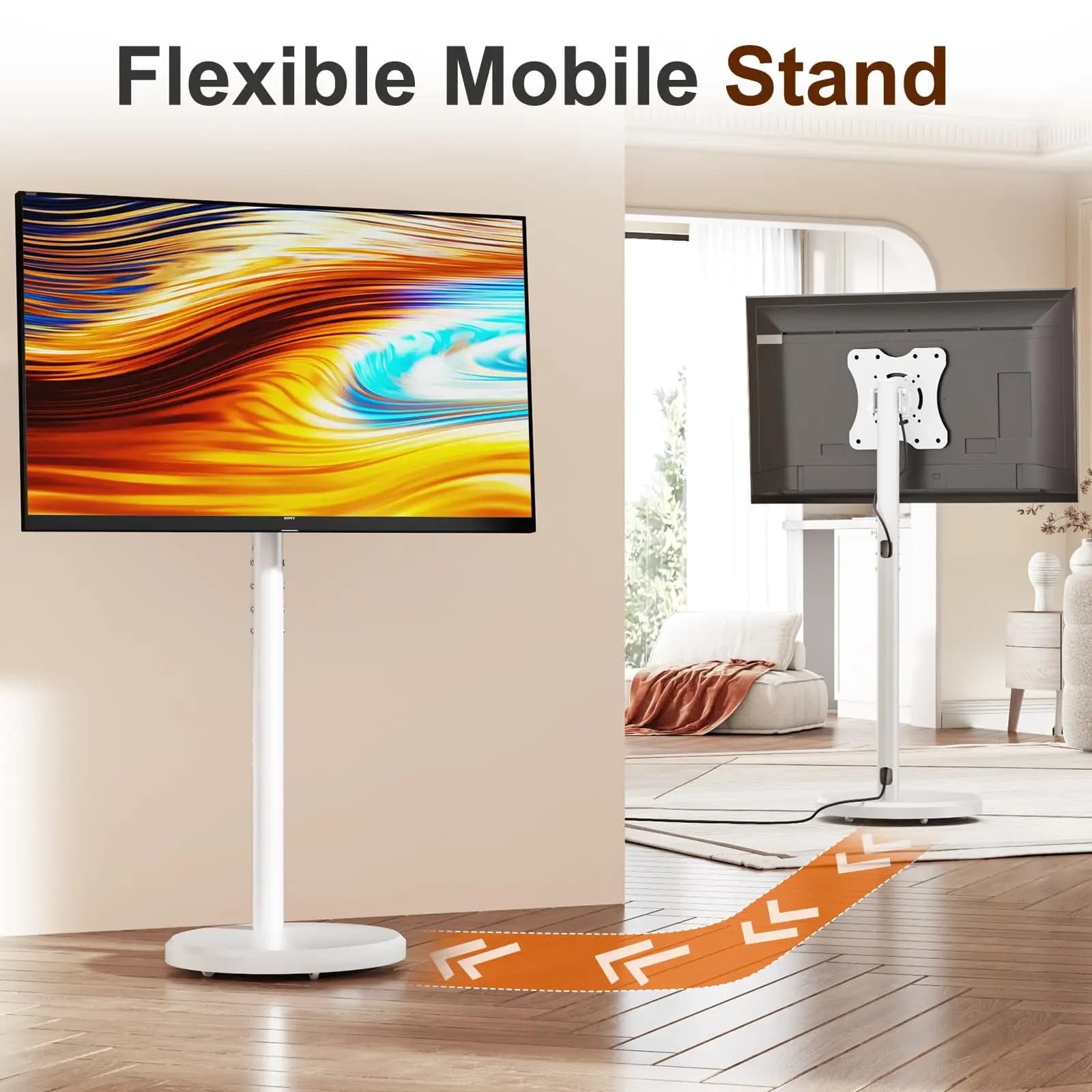 10-42 inch TV support trolley Mobile computer support Vertical monitor support Screen Hook Floor Art Display