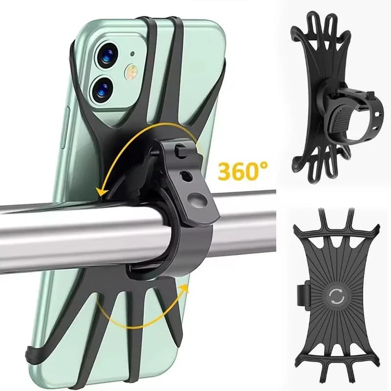 Universal Baby Stroller Phone Holder 360 Rotatable Mobile Phone Rack Silicone Bracket For Bicycle Motorcycle Handlebar Accessory