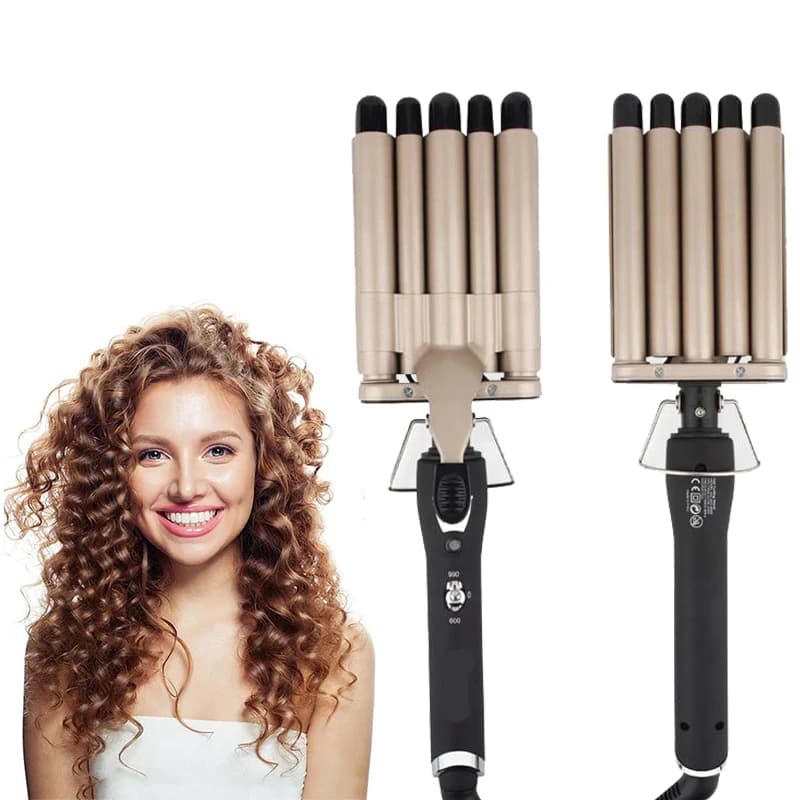 Professional 5 Cilindri curlers for Women, Ferro Arricciacapelli Portatile con Cinque Cilindri