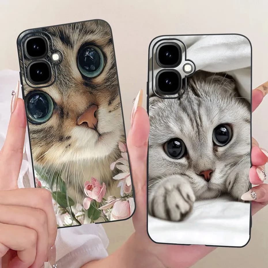 2026 New For Infinix Smart 10 Lovely Cat Cartoon Phone Case For Infinix Smart10 X6725 Black Silicone Soft Cases