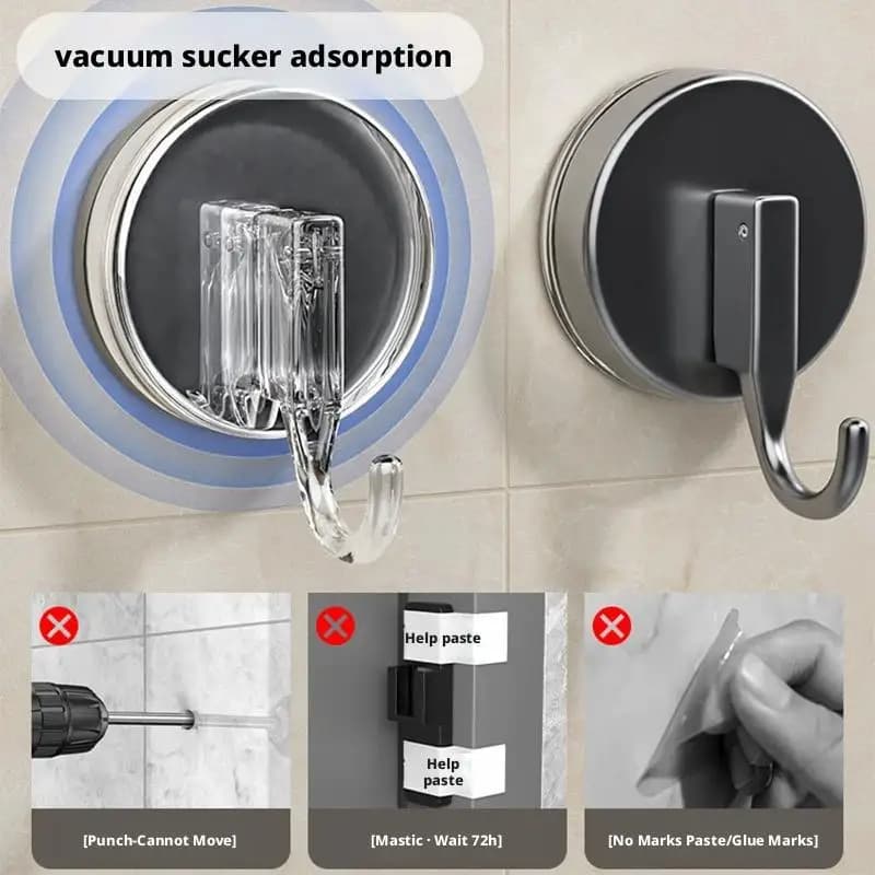 Ganci a ventosa resistenti per ghirlande, appendiabiti per porte e finestre, ganci a vuoto per pareti, vetro, cucina, bagno, set da 2 pezzi
