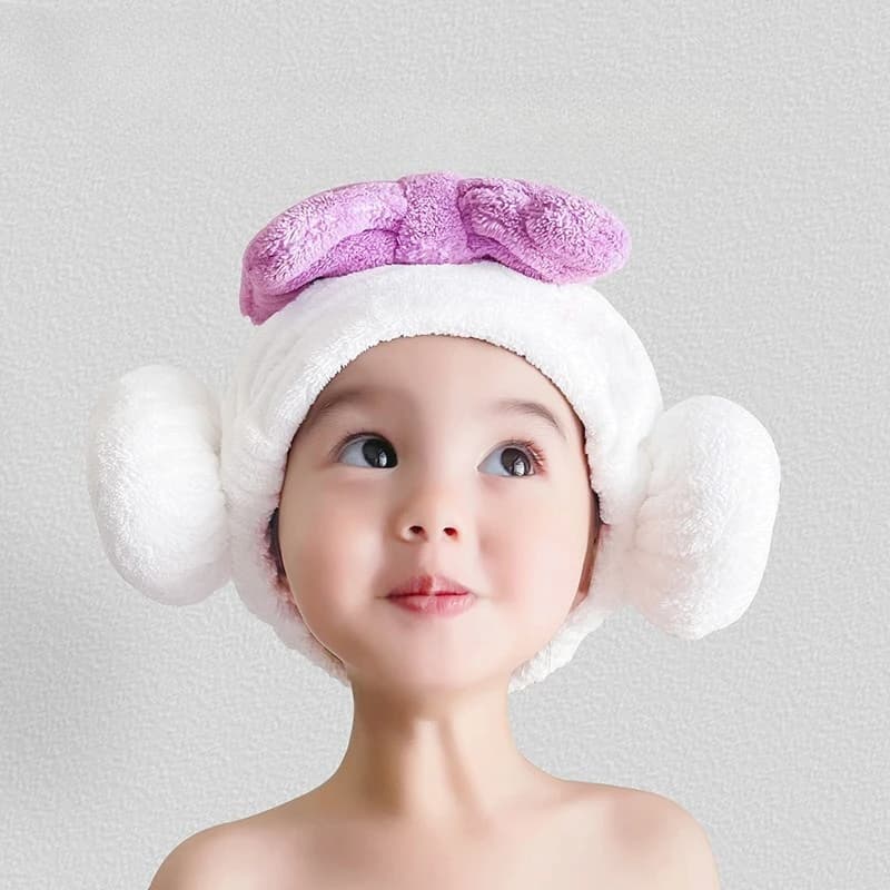 1 pz bambini asciugamano per capelli a forma di arco turbante super morbido assorbente bambino bambino ragazza bagno cuffia per doccia per asciugatura rapida asciugamano per bambini