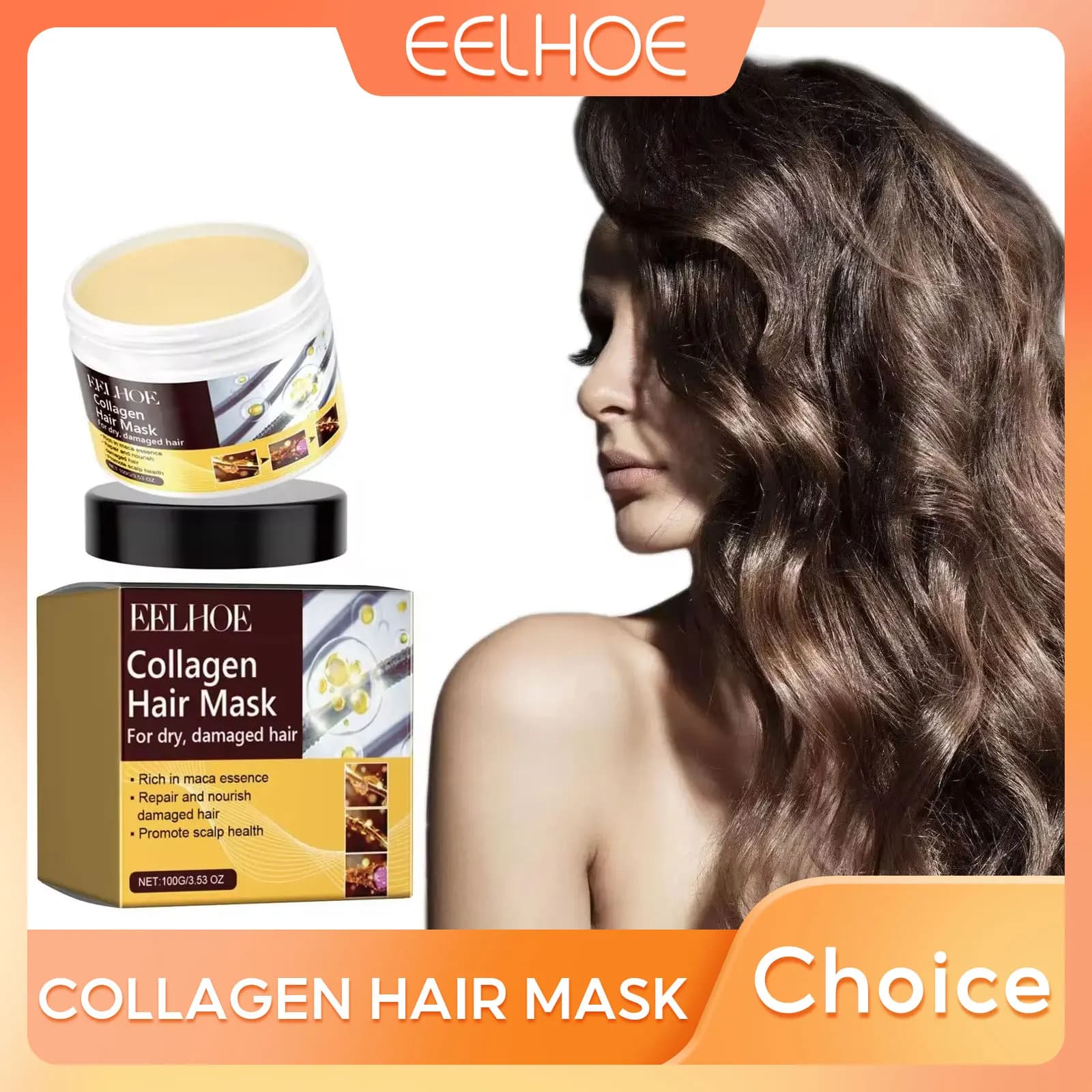 Maschera per capelli al collagene Crema professionale per il trattamento del cuoio capelluto Levigante Raddrizzamento Morbido Riparazione dei prodotti per la cura dei capelli danneggiati