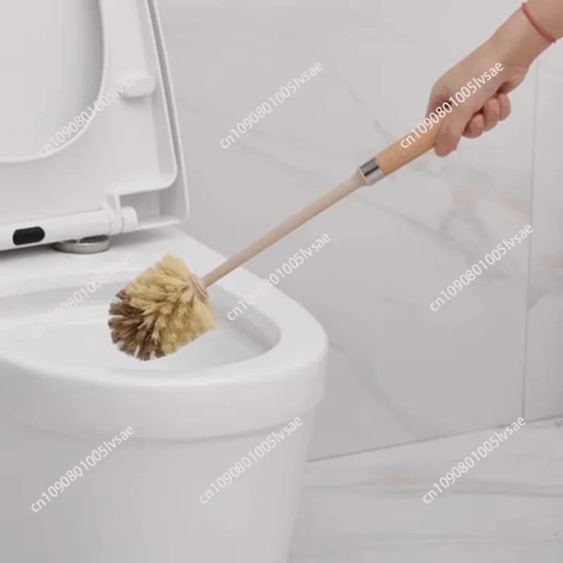 Scopino per WC con manico lungo Tipo a ventosa Gomito bifacciale montato a parete senza fori Nessun angolo morto Pulizia del lavello accovacciato