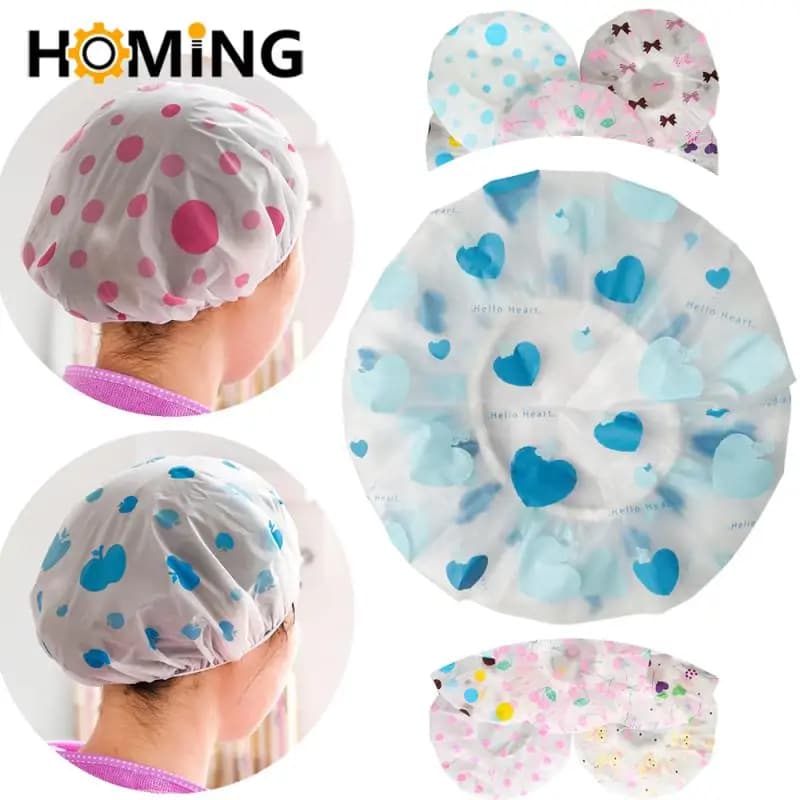 Waterproof Bath Hat Waterproof thickened bathroom hat for oil smokes Woman Beautiful spa Supplies for hairdressers Shower Headset Bathroom accessories