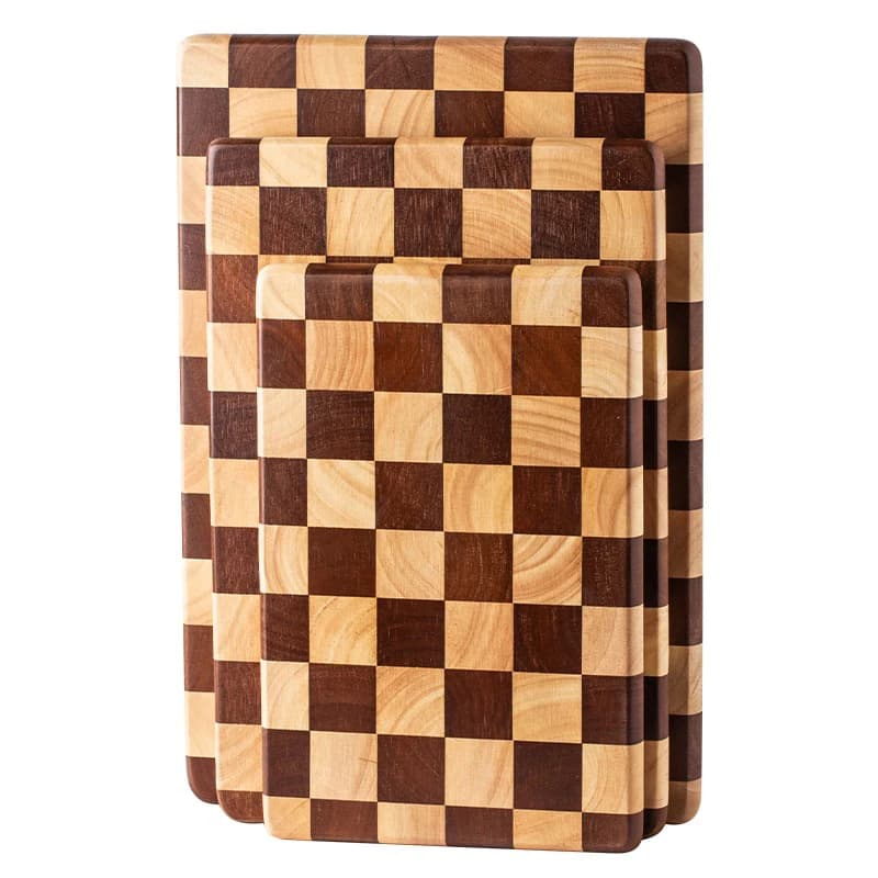 Tagliere in Legno di Gomma a Grana Fine, Robusto, Reversibile, per Carne, Pane, Frutta e Verdura
