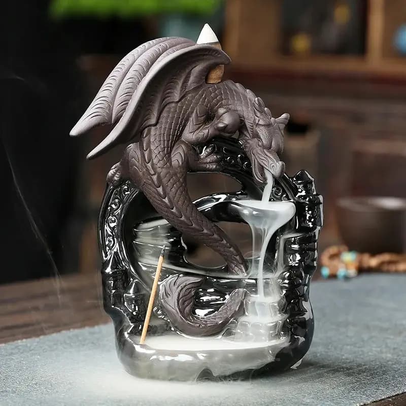 1 pz, supporto per bruciatore di incenso creativo, bruciatore di incenso con riflusso a cascata di drago, porta bastoncini di incenso per decorazioni per la casa, senza incenso