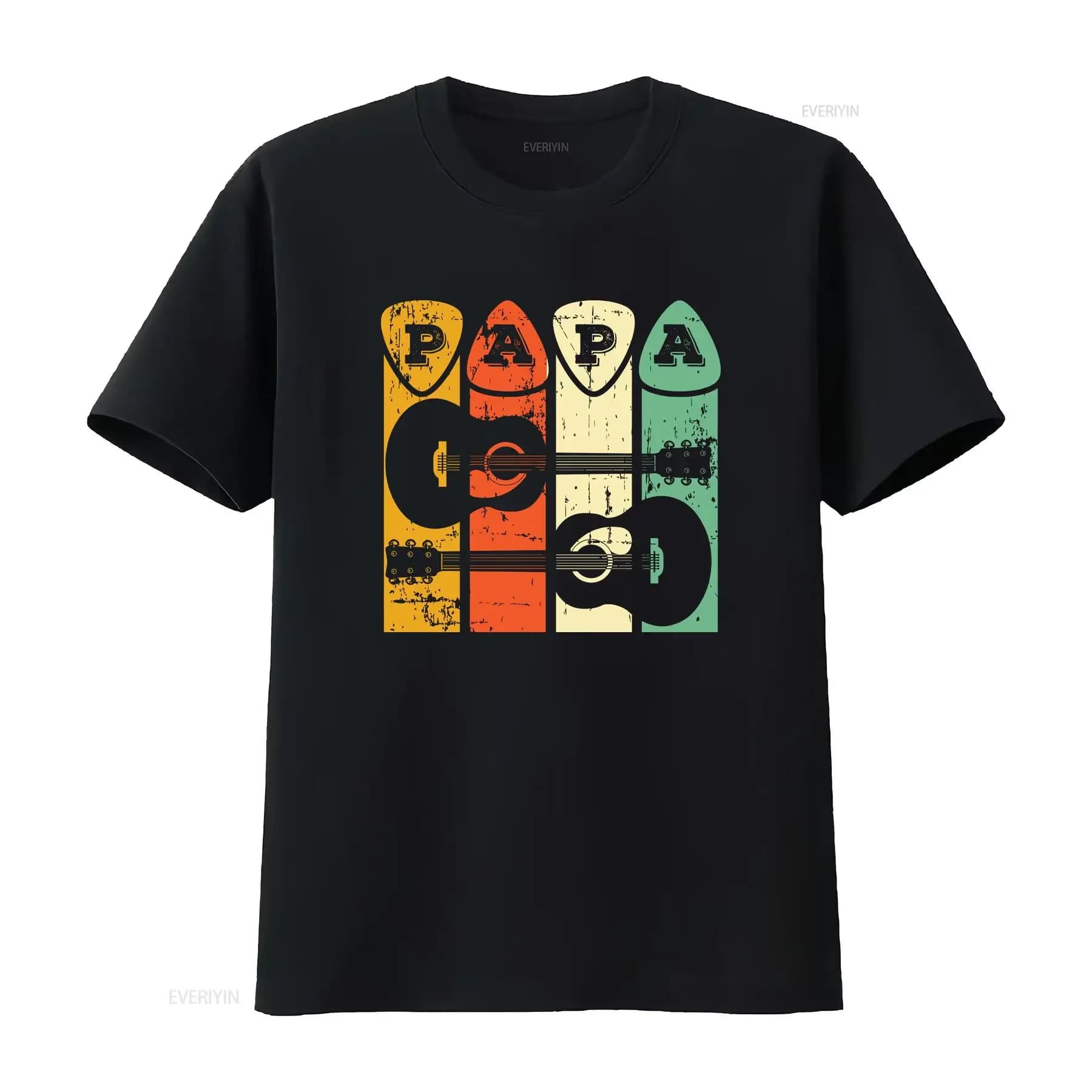 Acoustic Guitar Pick T Shirt Papa Dad s Guitarist Player Lover vintage Washed Soft Versatile Comfortable fashion Stretched