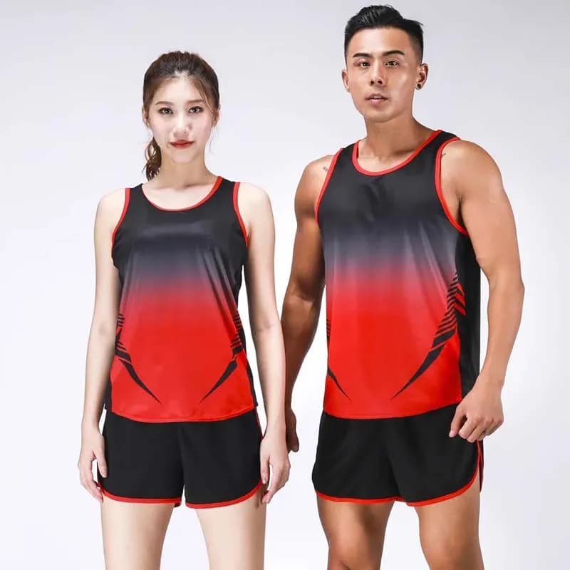 Complete Racing for Men and Women, Vests and Shorts, Sportswear for Light Athletics, Sprint Suit, Marathon Dresses