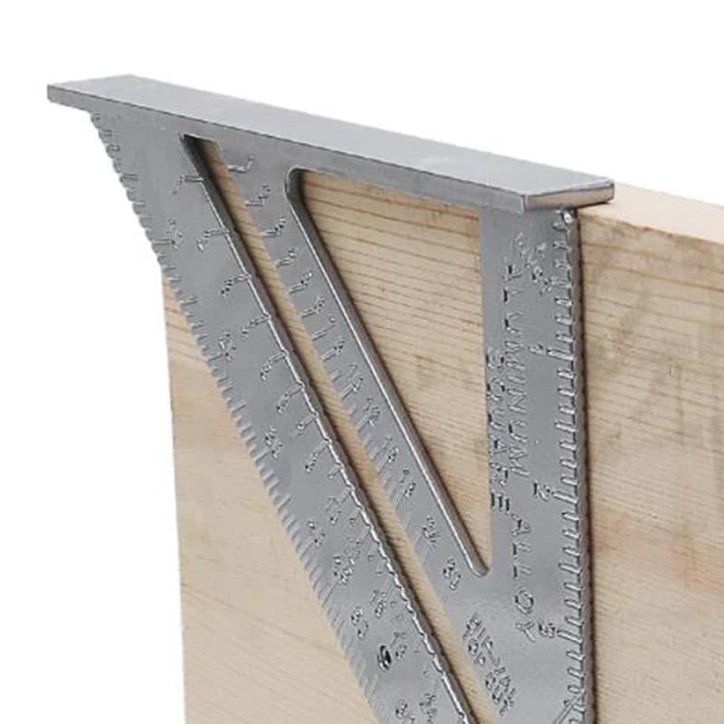 Righello triangolare Set da falegname in lega di alluminio Strumenti per la lavorazione del legno ad angolo quadrato Strumento di misurazione da 7 pollici Prova la metrica triangolare quadrata