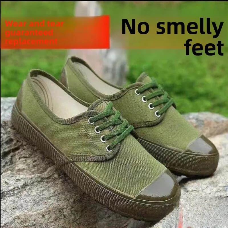 Mens Labor Protection Shoes Anti-Odor Wear-Resistant Canvas Sneakers Low Cut Breathable Casual Shoes for Youth Summer Season