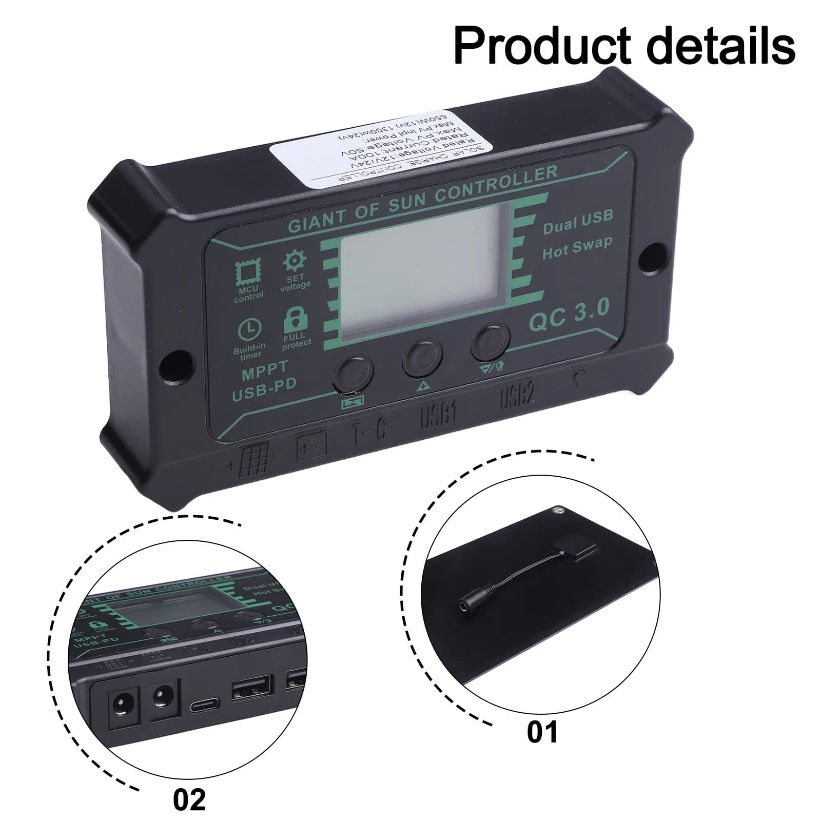 Premium for Solar Energy Solution 600W Solar Panel Kit 18V Battery 100A MPPT Charger Controller for Car RV for caravan