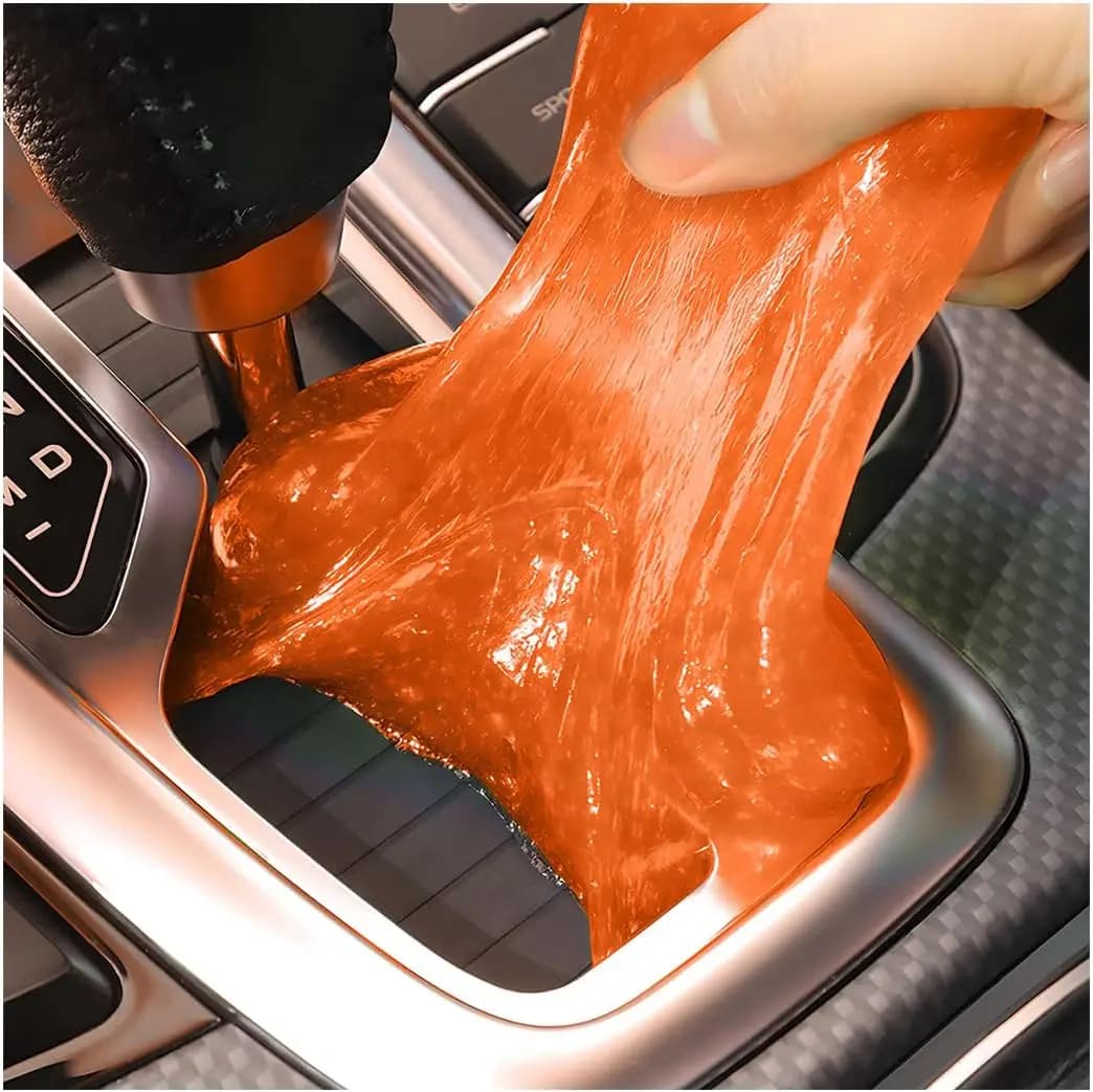 Gel detergente universale per bocchette dell'aria dell'auto, tastiera, PC, laptop, rimuovi polvere, pasta morbida, kit di attrezzi, arancione