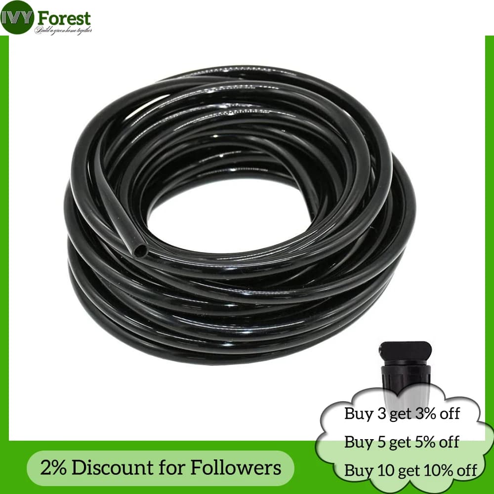 Garden irrigation pipe 8/11mm PVC garden irrigation pipe 3/8''' with black terminal plug