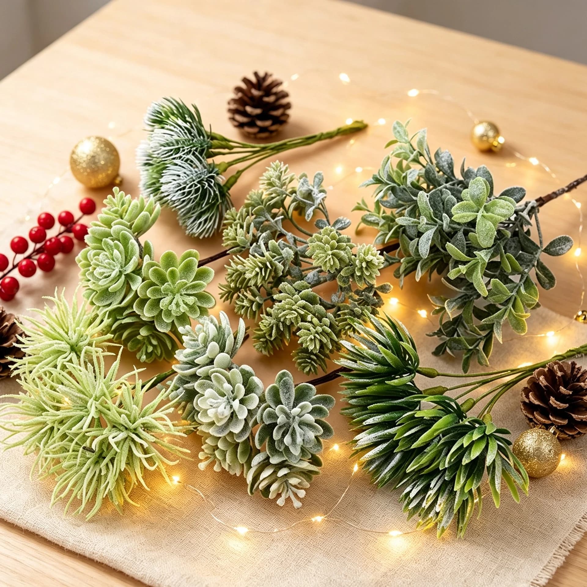 1/3PCS Silk Flowers Scrapbooking Artificial Plants Home Craft Wedding Party Decoration Fake Plastic Decorative Christmas Wreaths