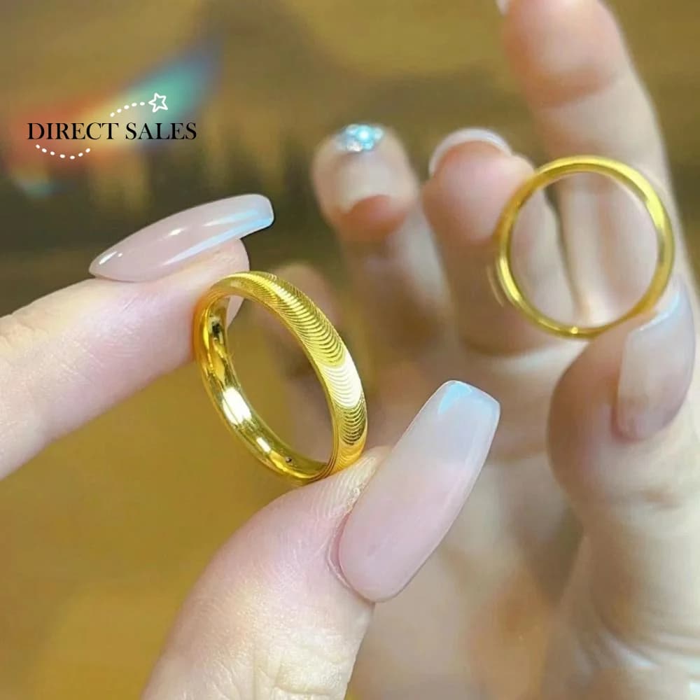 Anello Semplice e alla Moda con Occhio di Gatto, Anello di Lusso Leggero con Effetto Ondulato, Gioiello per Coppie in Acciaio al Titanio, Anello da Festa