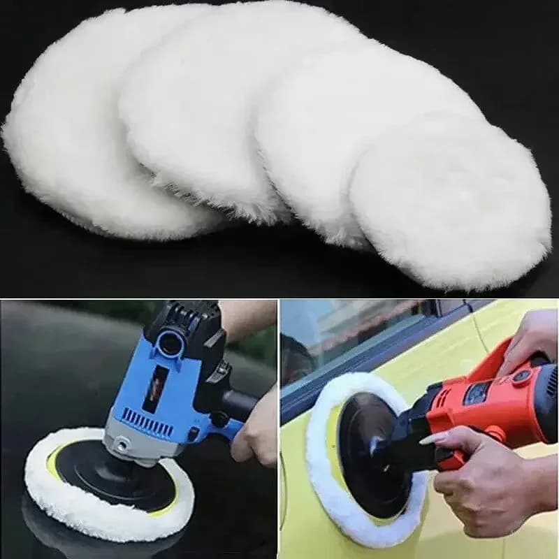 Tampone per lucidatura per auto Disco per lucidatura in lana morbida imita da 3/4/5 pollici Lucidatore per ceratura per carrozzeria auto Pulizia automatica Cura Strumenti per ceretta di bellezza