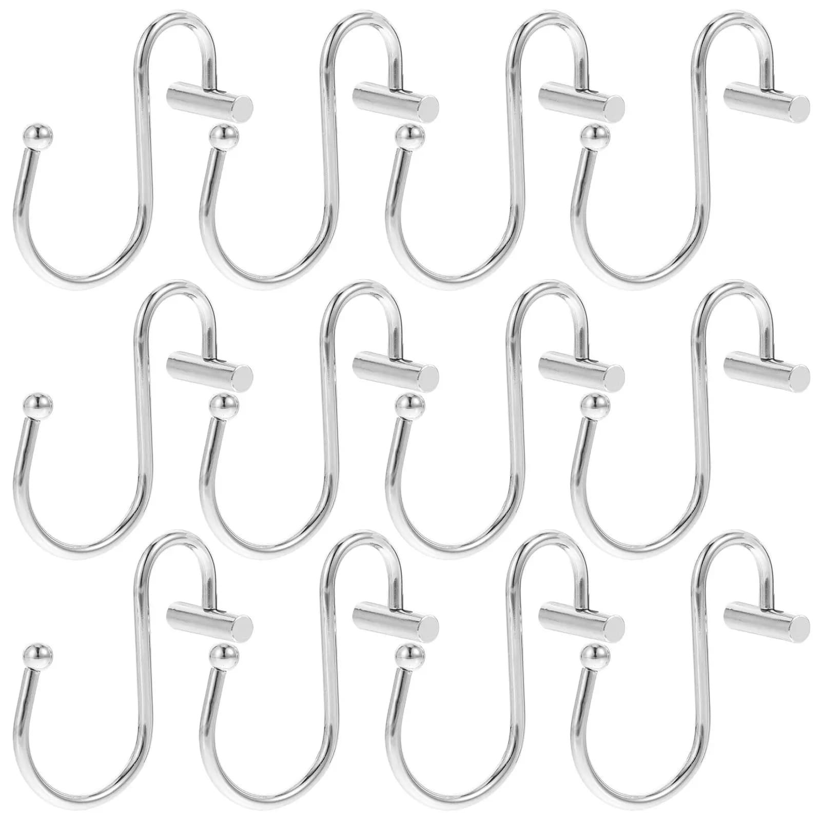 12 Pezzi Ganci per Tenda Doccia a T, Anelli Scorrevoli in Ferro per Bagno, Decorazione Moderna e Tradizionale, Appendiatura Senza Interruzioni, a Forma di T