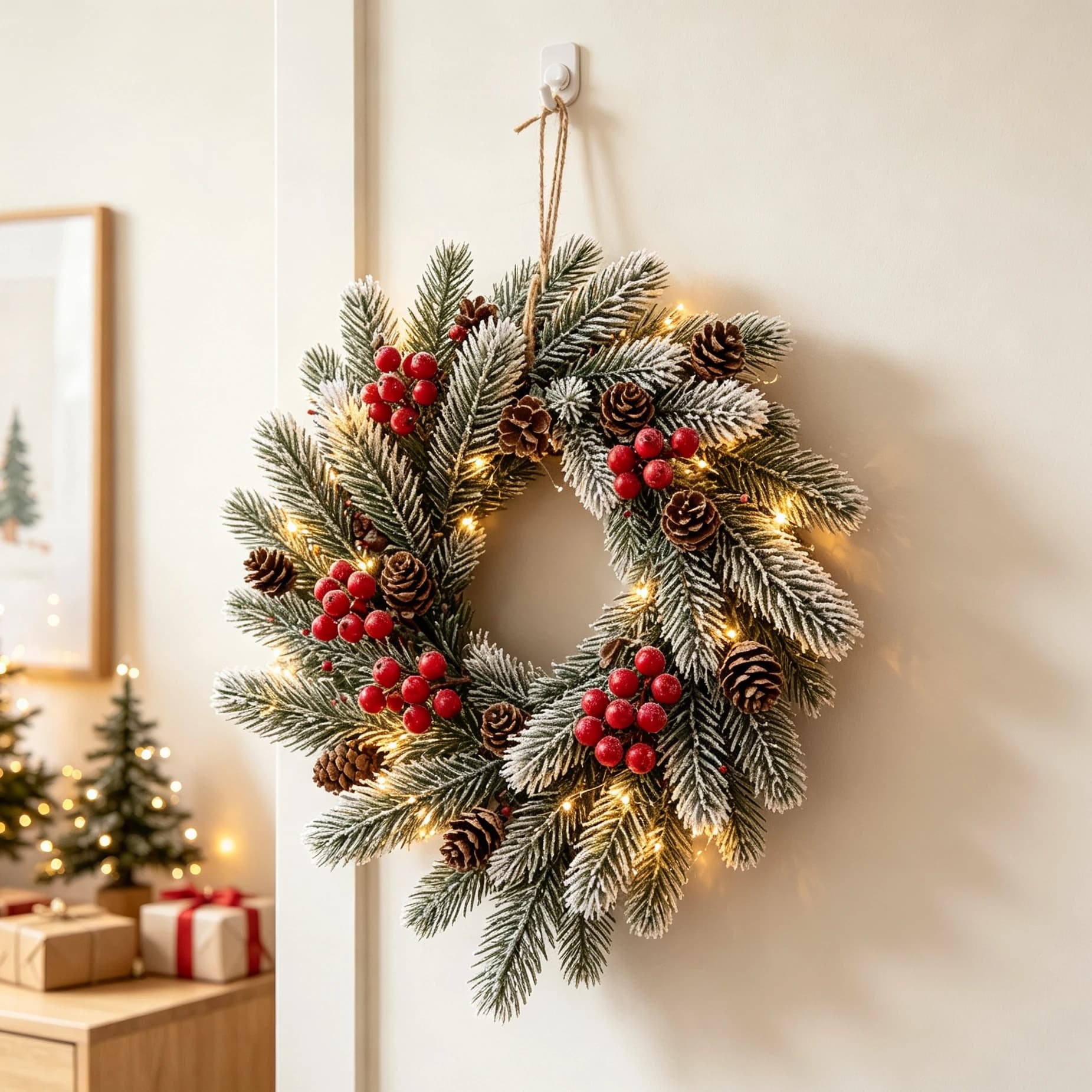 40/80 Pcs Artificial Plant Pine Needles Snowflake Scrapbooking Outdoor Christmas Tree Decor Home DIY Gifts Garland Floral Filler