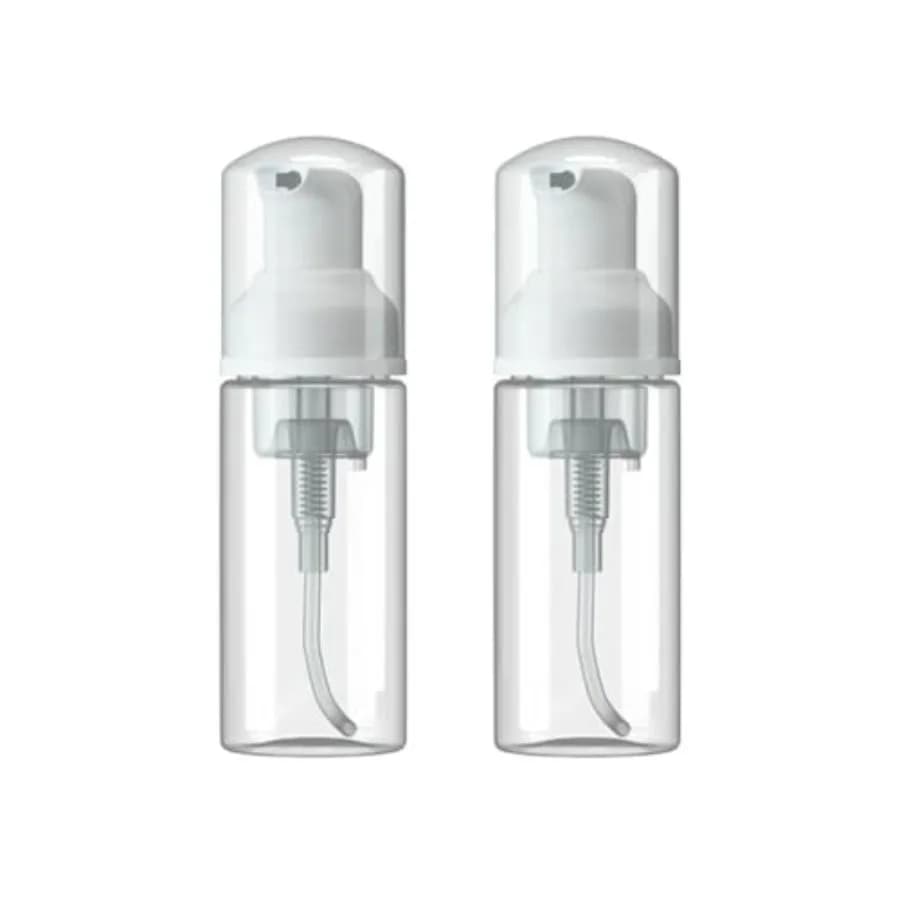 2 Pcs Empty Foam Pump Bottle Travel Size Plastic Pump Bottle Soap Bottle Portable Small Hand Sanitizer Dispenser Bottles, Refil