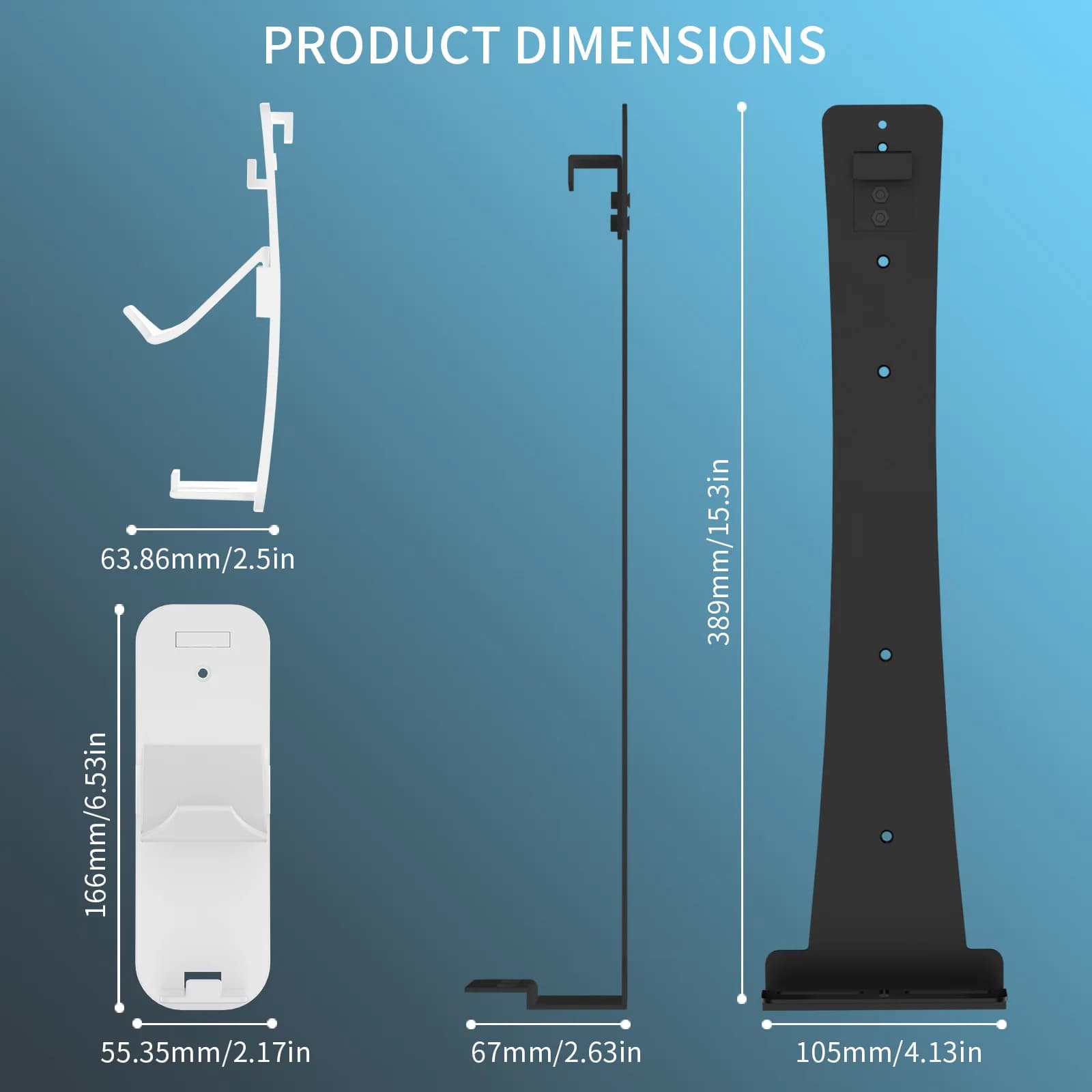 For PS5Pro/Slim Console Wall Mount Hook Set, Metal Wall Hanging Stand P5 with Controller&Headphone