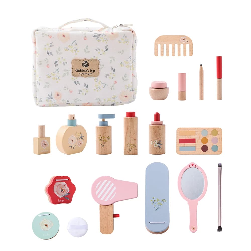 Giocattoli per bambini in legno Set di cosmetici di simulazione Fai finta di giocattoli per il trucco Ragazze che giocano a casa Gioco per bambini Giocattoli Montessori per l'educazione precoce