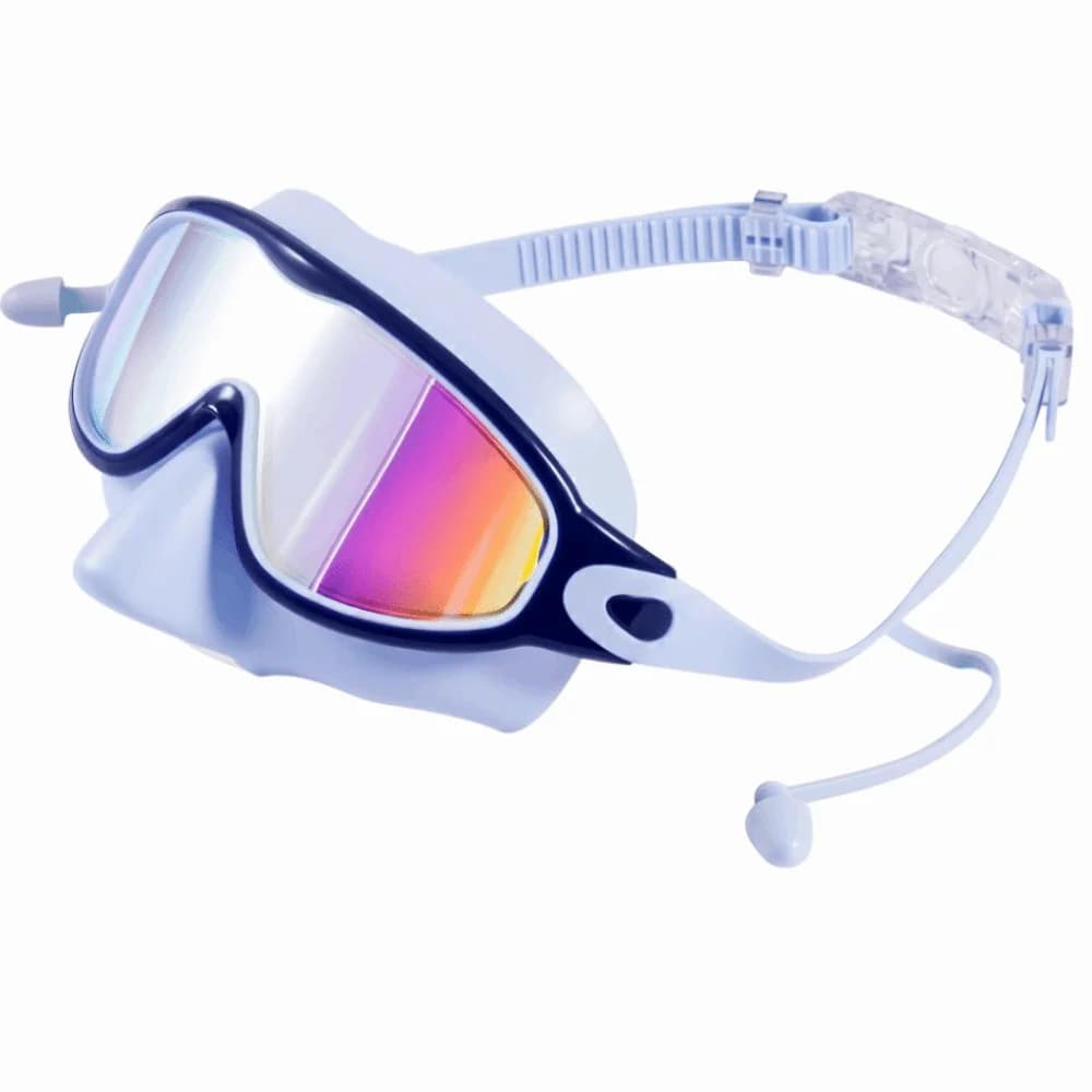 Earplugs Wide View Swim Goggles Anti-Fog UV Protection Swimming Goggles Large Frame Silicone Diving Goggles Outdoor Swimming