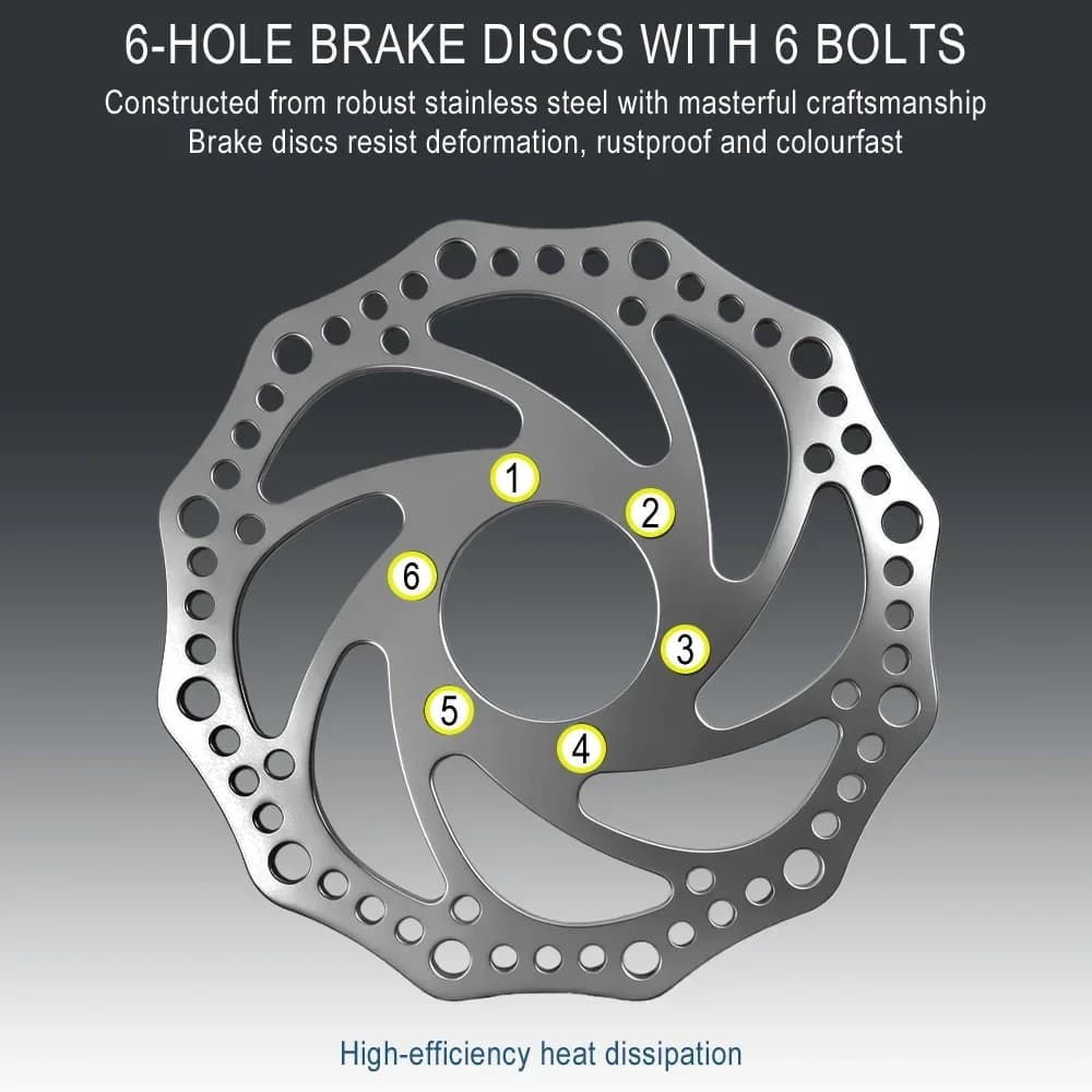 Disco freno in acciaio inossidabile da 140 mm 160 mm per rotore per scooter elettrico con parte di ricambio per accessori per scooter elettrici a 6 viti