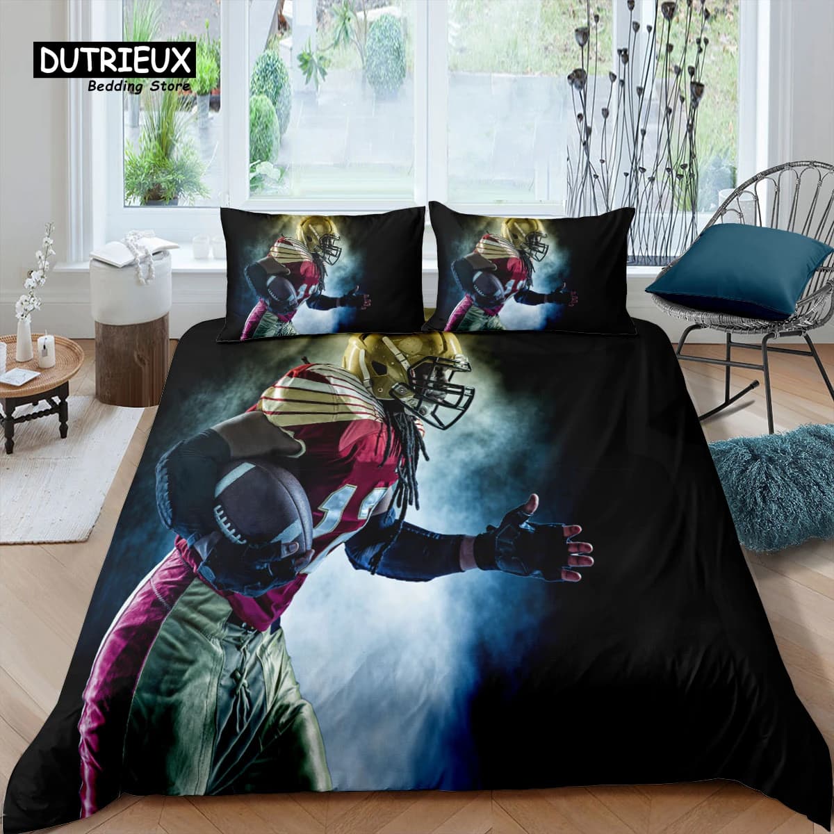 Home Living Luxury 3d Football Player Bedding Set Duvet Cover Set Pillowcase Kids Bedding Set Queen and King EU/US/AU/UK Size