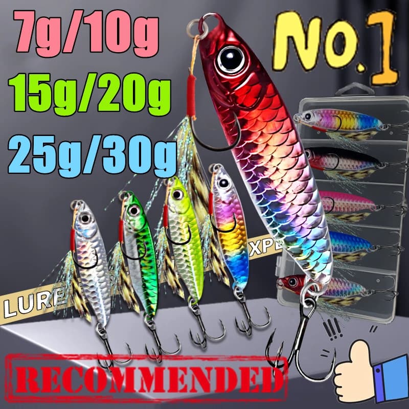 Metallo Esca Artificiale Jig 7G 10G 15G 20G 25G 30G Shore Casting Jigging Cucchiaio Esche Shore Casting Acqua Salata Richiamo di Pesca Affronta