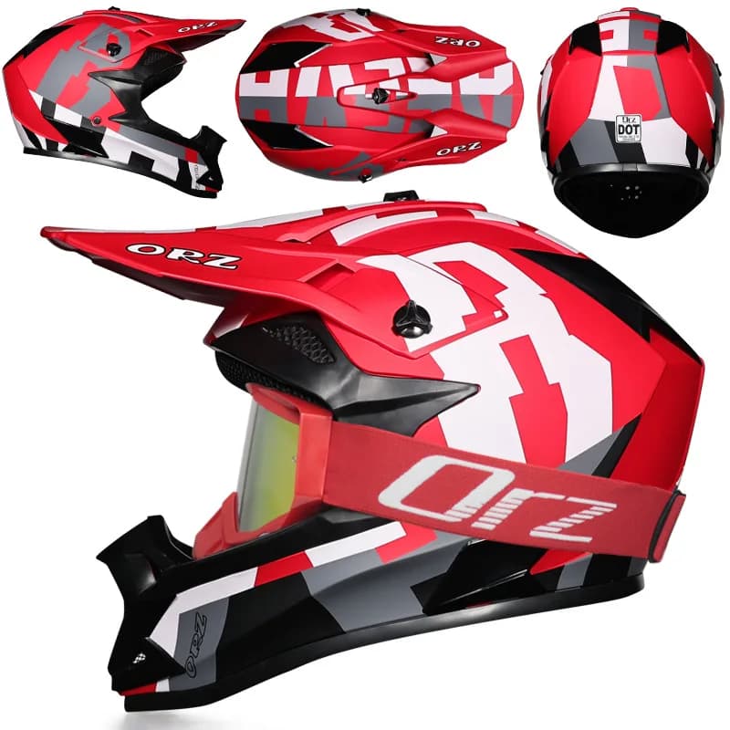DOT approved off-road helmet with glasses Motocross helmet Dirt Bike ATV Motorcycle Helmet Dirtbike Racing Motorcycle Helmet