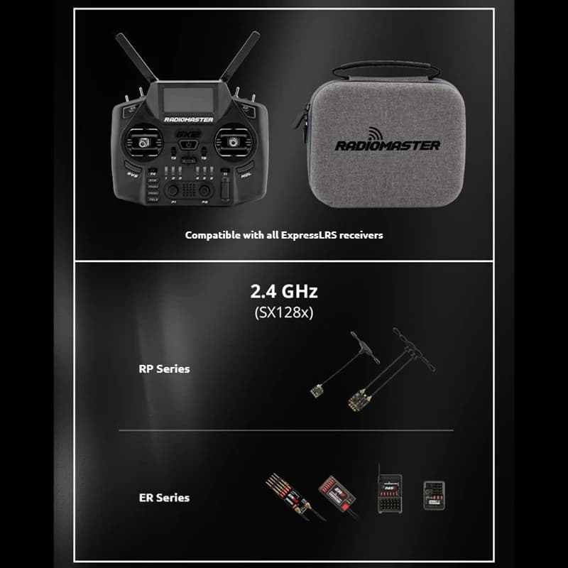 RadioMaster GX12 ExpressLRS 2.4GHz with Hall CNC Joystick, Double Chip Gemini and Double Chip LR1121 for FPV drones, Kids Gift