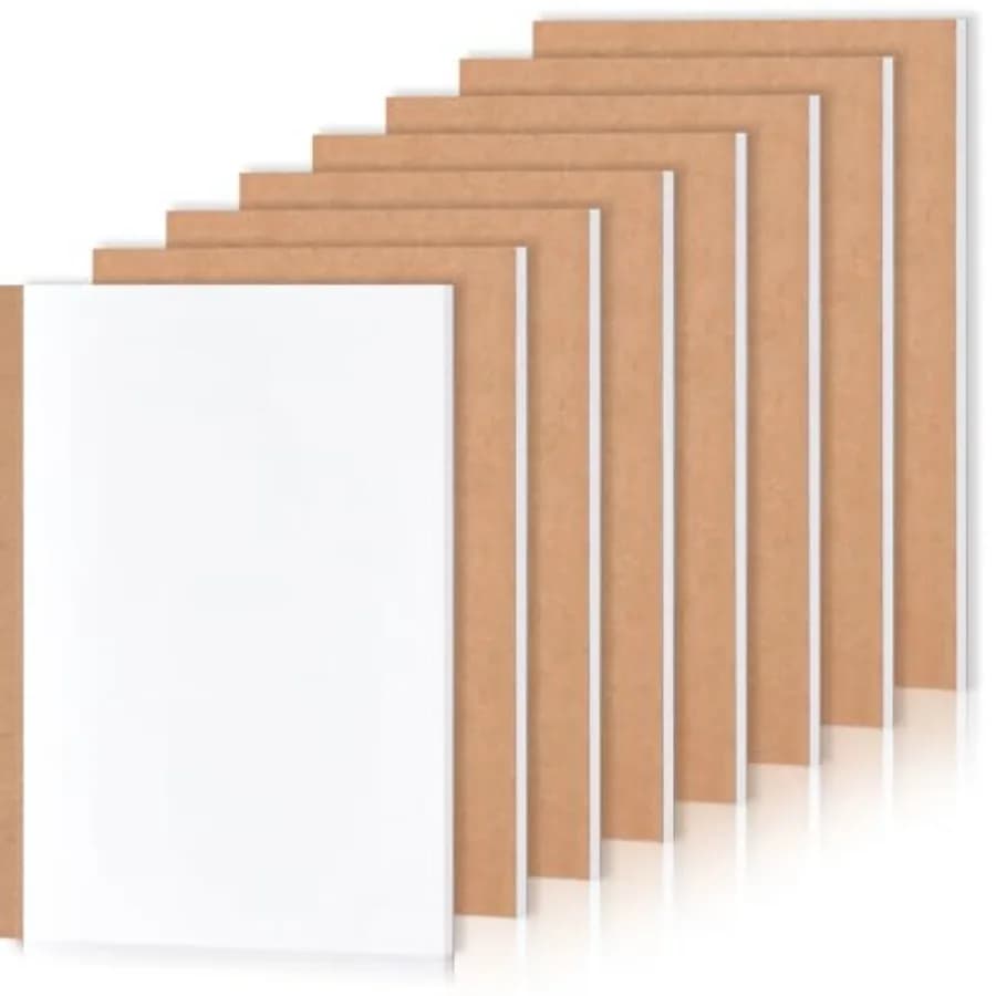 8 Pack Blank Kraft Notebooks, A5 Journals Notebook Bulk, Unlined Paper Sketchbooks, 8.3 x 5.5 Inch 60 Pages Travel Journal Set