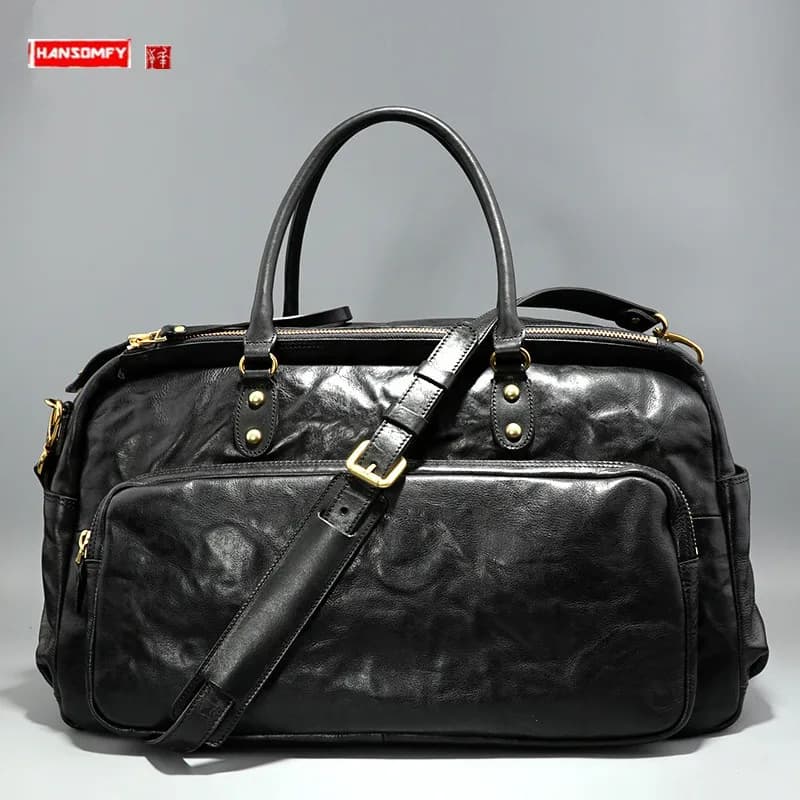 Nuova Borsa da Viaggio per Uomo in Stile Coreano 2026, Borsa a Tracolla in Vera Pelle, Valigetta Portatile per Viaggi d'Affari