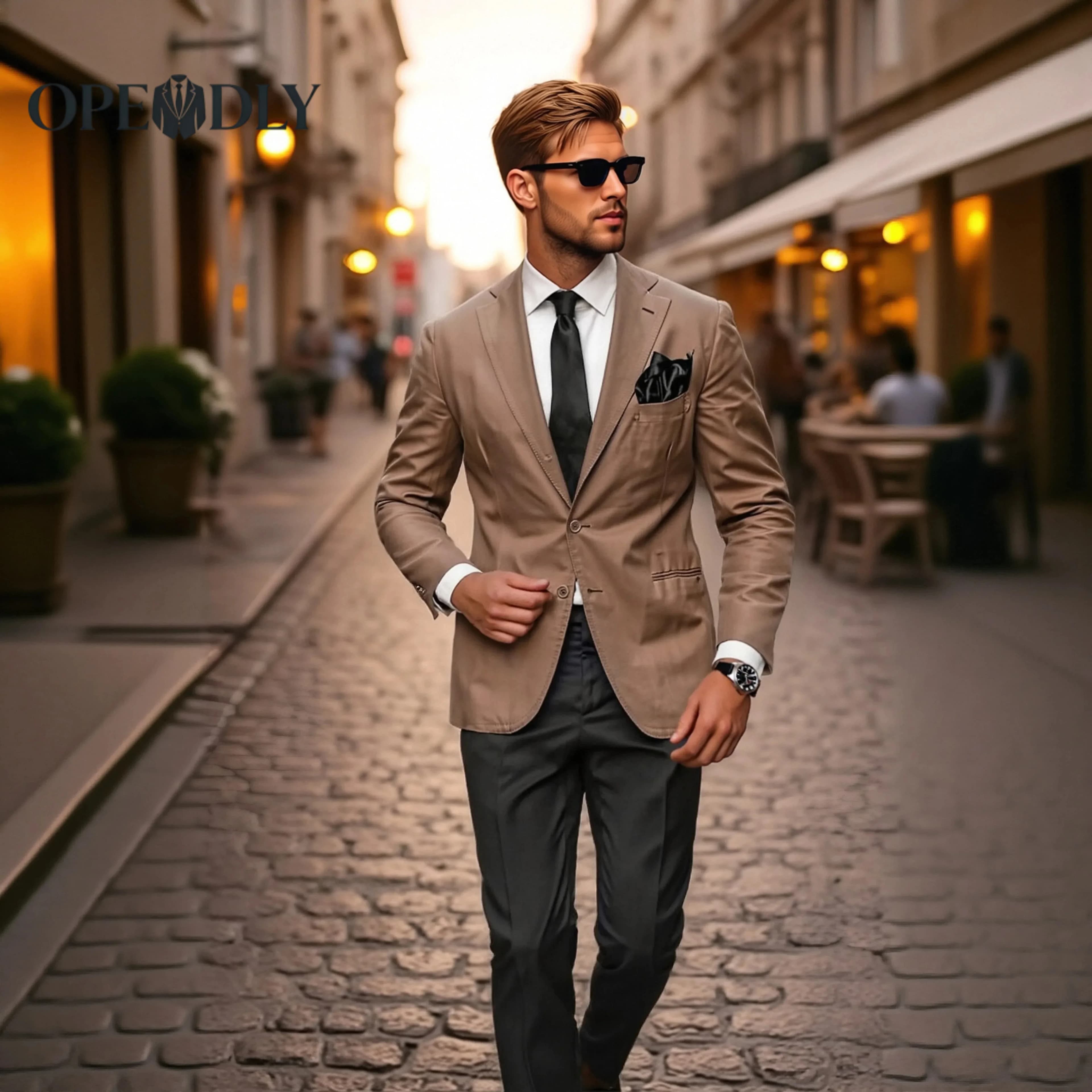 Mens Custom Three Piece Suit Slim Fit Wedding Groomsmen Tuxedo Business Blazer Vest Pants