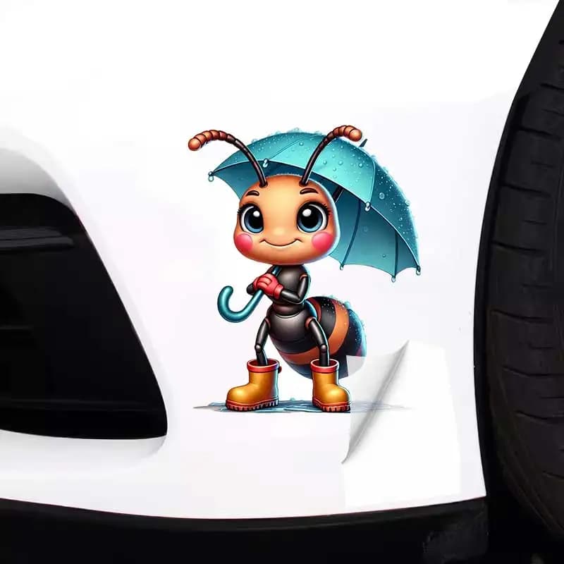 Cute Cartoon Little Ant Self-Adhesive Sticker Waterproof Car Concealer for Children's Room Wall Decal HE474
