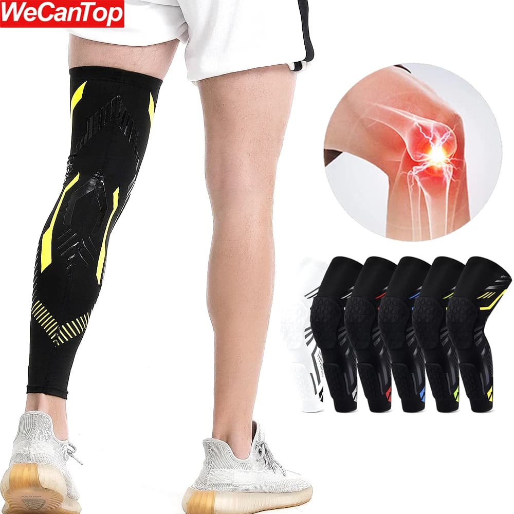 1 pz ginocchiere, ginocchiere e polpacci crashproof, protezione maniche gamba compressione coscia per giovani adulti sport basket calcio