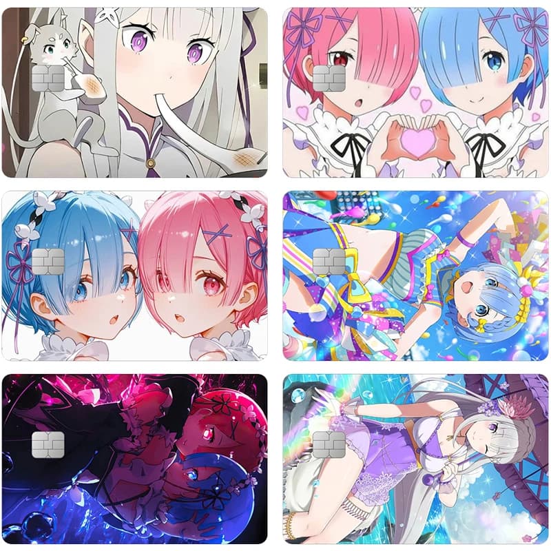 Re ZERO Starting Life in Another Emilia Card Sticker Kawaii Exquisite Waterproof World Rem Ram Laser Patch Cartoon Decals Gift