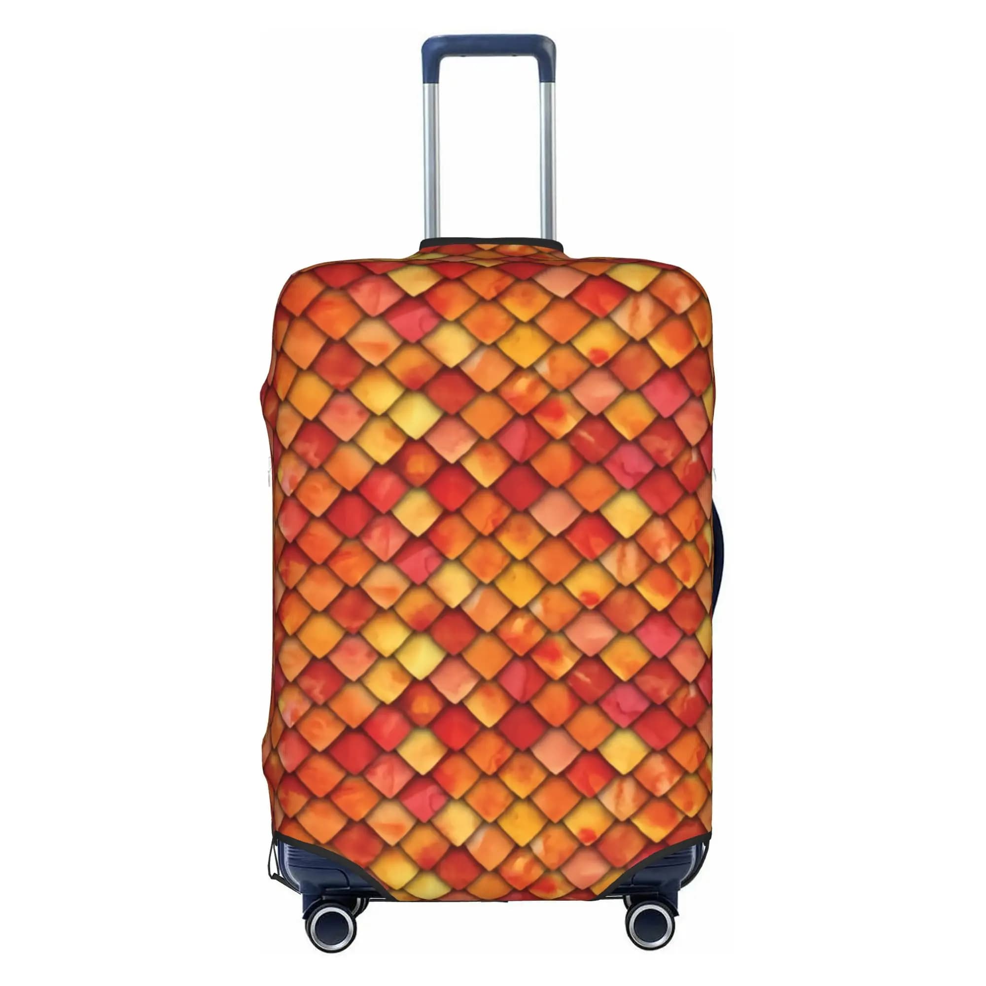 Dragon Fish Scales Fire Suitcase Cover Washable Travel Luggage Covers for 18-32 inch