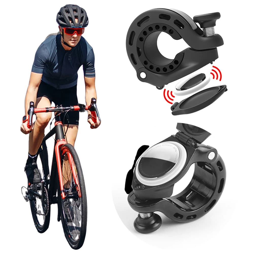 Campanello per mountain bike per Apple AirTag Lega di alluminio MTB Clacson per bicicletta Campanello per manubrio per mountain bike Bici da strada
