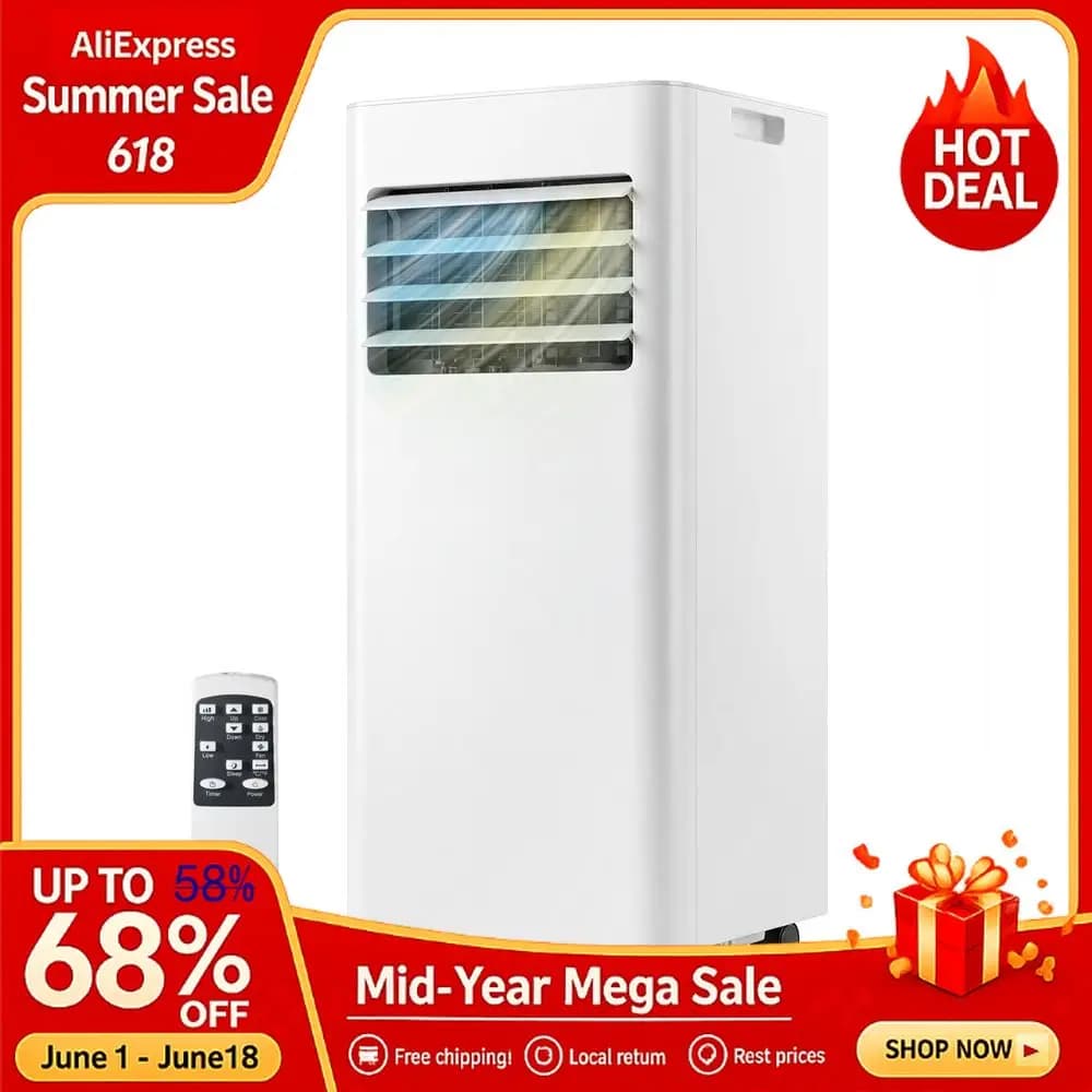 10000BTU Portable Air Conditioner with Heater, 5in1 Portable AC Unit Cooling amp Heating,Fan amp Dehumidifier up to 450 s,Custom